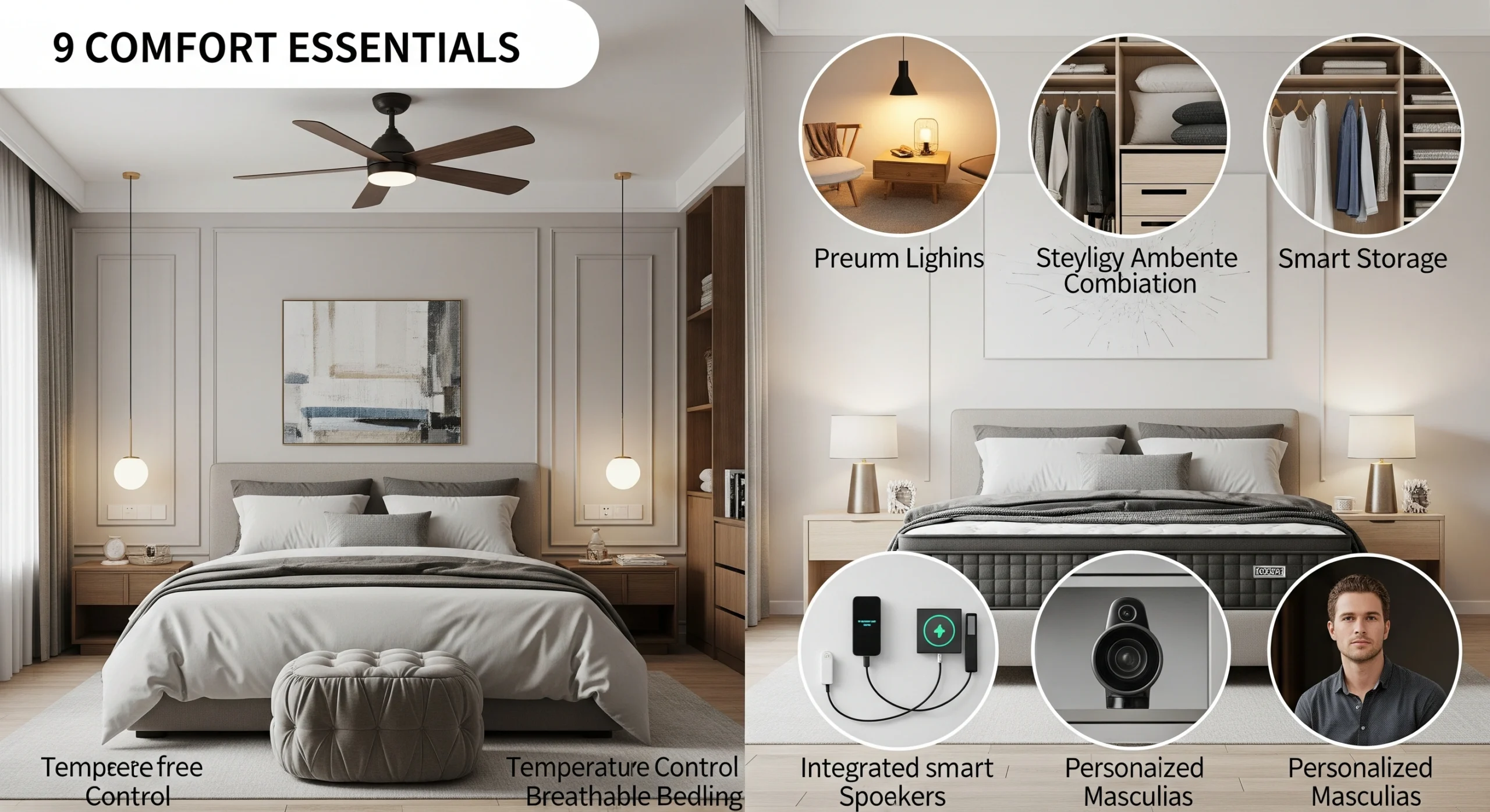 Luxury bedding with Egyptian cotton sheets and duvet